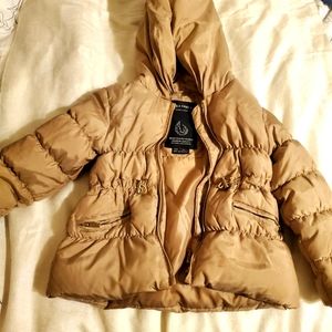 Zara girls down coat...luxury item, worn once bc we live in the south.